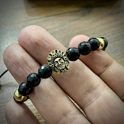 Antique Gold Rope Cord Beads Bracelet For Men