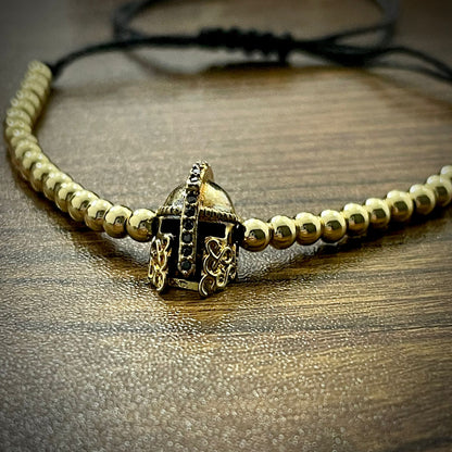 Gold Spartan Helmet Beads Bracelet