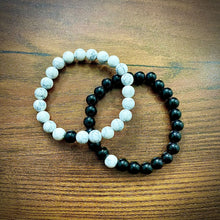 Load image into Gallery viewer, Black &amp; White Agate Energy Stone Beads Distance Bracelet Set Couple Bracelet
