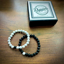 Load image into Gallery viewer, Black &amp; White Agate Energy Stone Beads Distance Bracelet Set Couple Bracelet