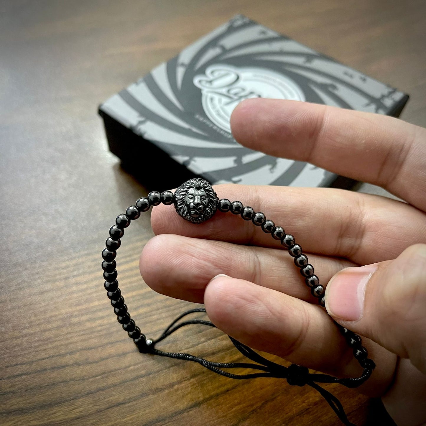 Black Lion Head Beads Bracelet