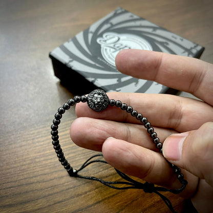 Black Lion Head Beads Bracelet