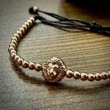 Load image into Gallery viewer, Rose Gold Lion Head Beads Bracelet