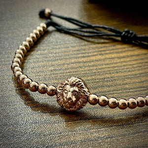 Rose Gold Lion Head Beads Bracelet