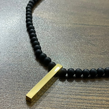 stainless steel bar pendant necklace for men