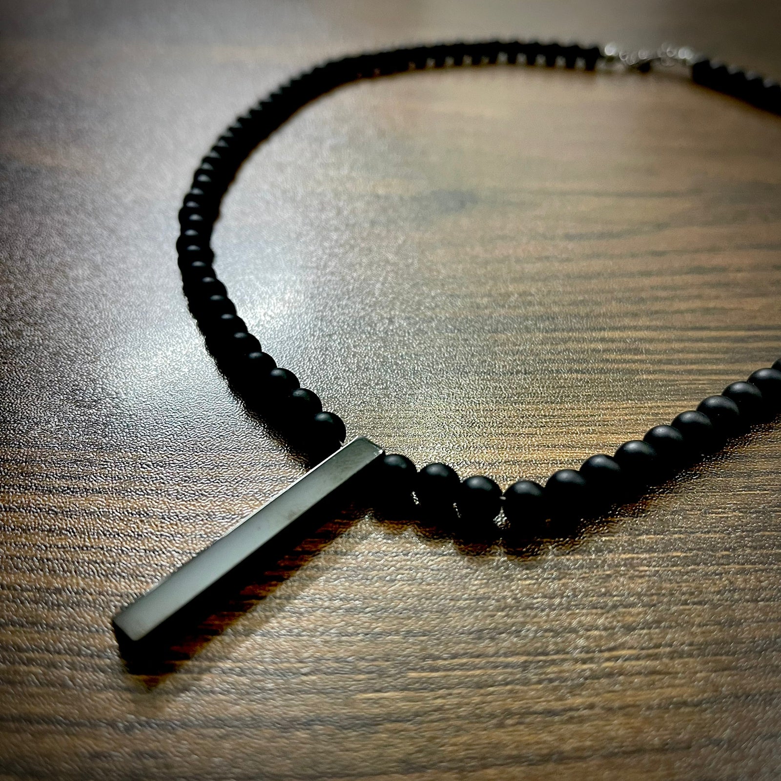 Buy Black Bar Pendant Necklace Set for Men Women In Pakistan – The