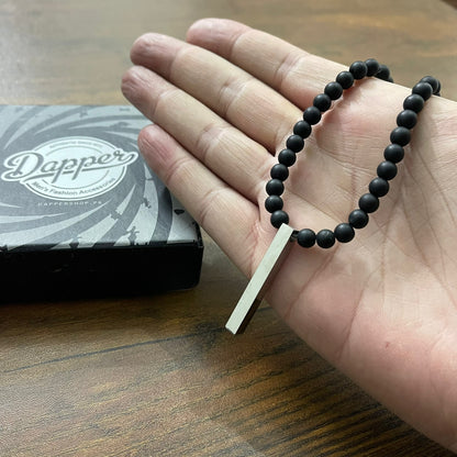 matt black beads pendant for men online in pakistan