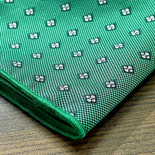 Load image into Gallery viewer, green polka dots  floral paisley pocket square for men in pakistan