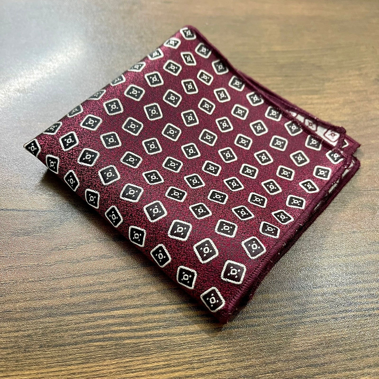 maroon floral paisley pocket square for men in pakistan