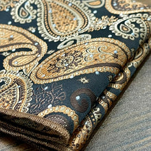 Load image into Gallery viewer, Brown and golden floral paisley pocket square for men in pakistan