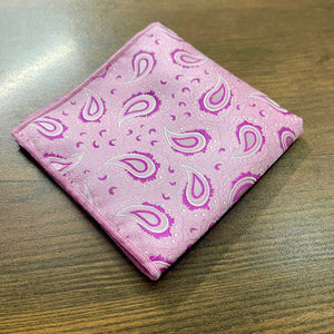 Pink floral paisley pocket square for men in pakistan