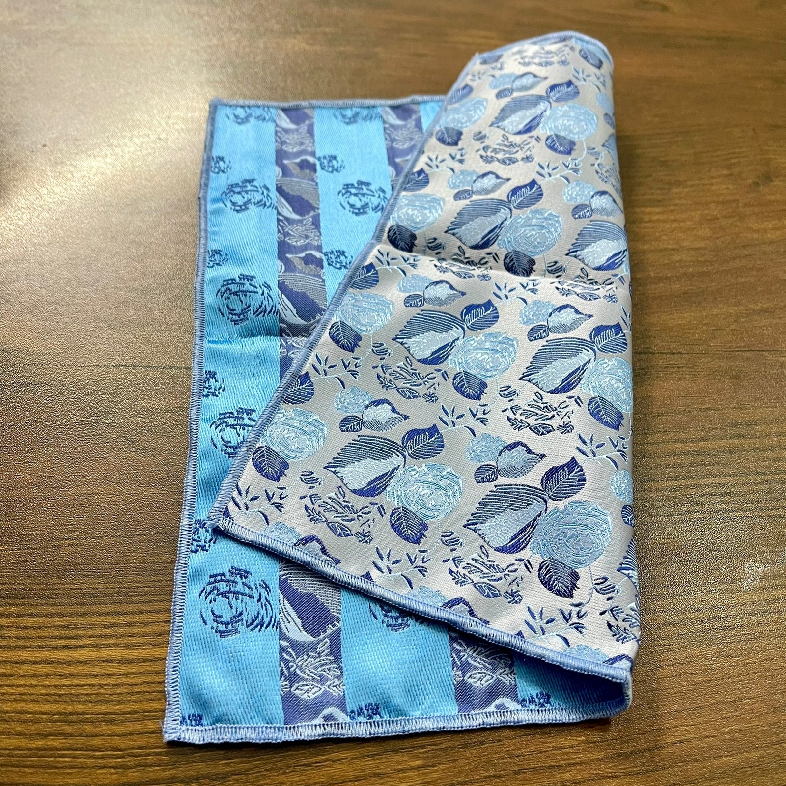 Sky Blue paisley pocket square for men in pakistan