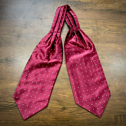 Maroon Polka Dots ascot cravat tie silk neck scarf for men in pakistan
