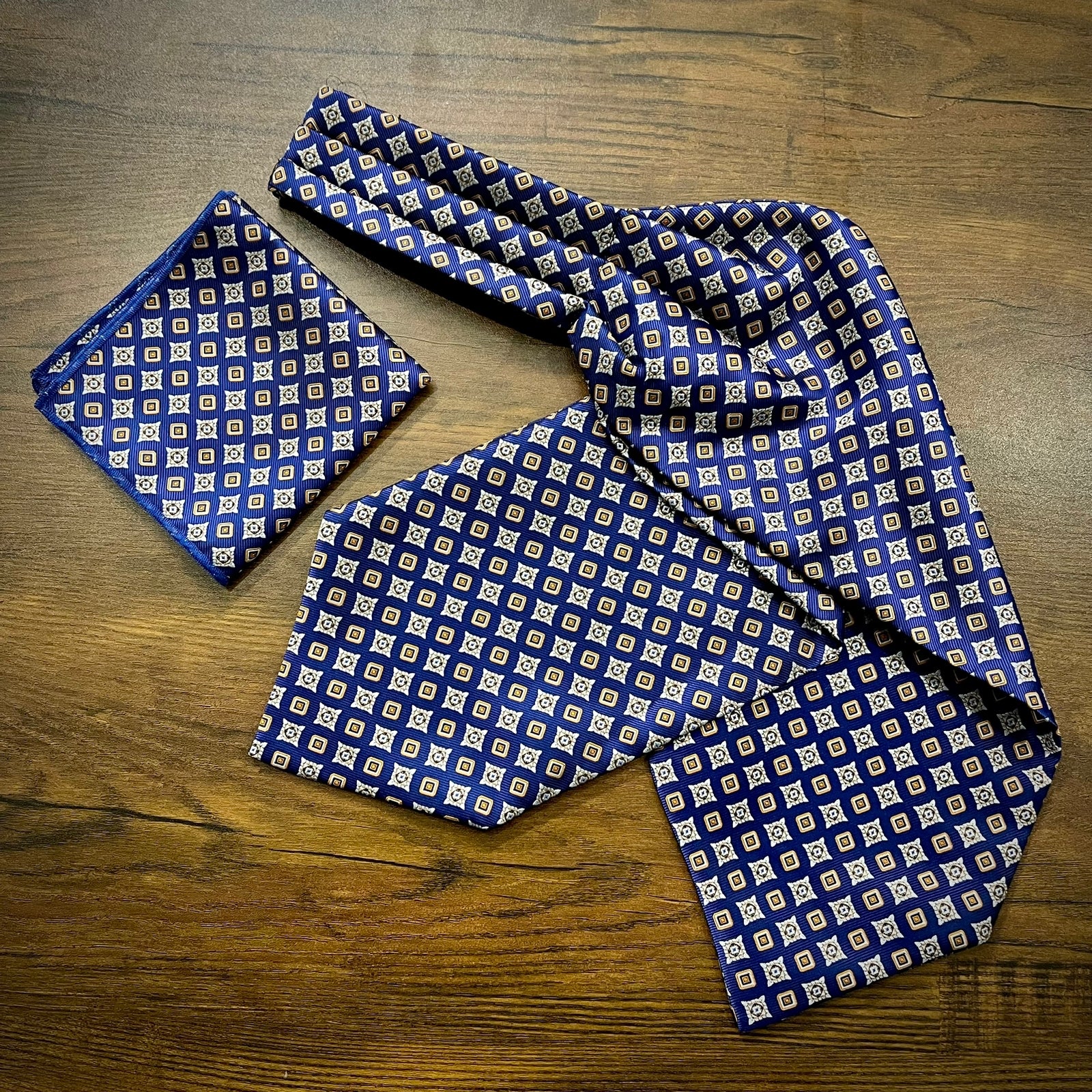 blue floral paisley ascot cravat tie neck scarf for men in pakistan