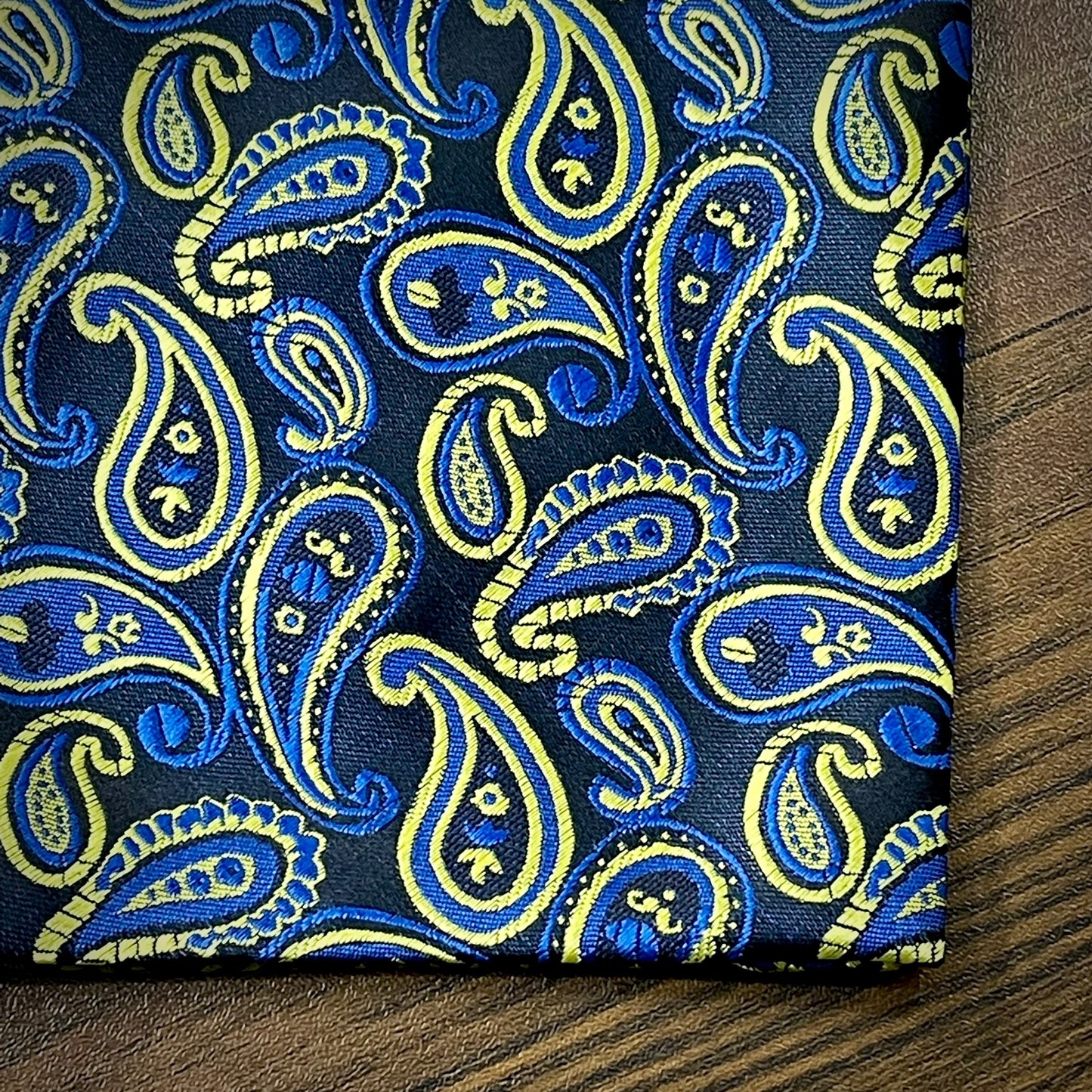 Blue and Golden Floral paisley ascot cravat tie neck scarf for men in pakistan