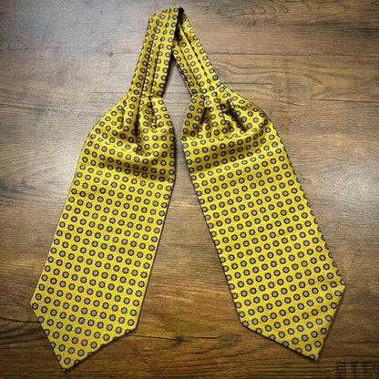 Golden paisley ascot cravat tie neck scarf for men in pakistan