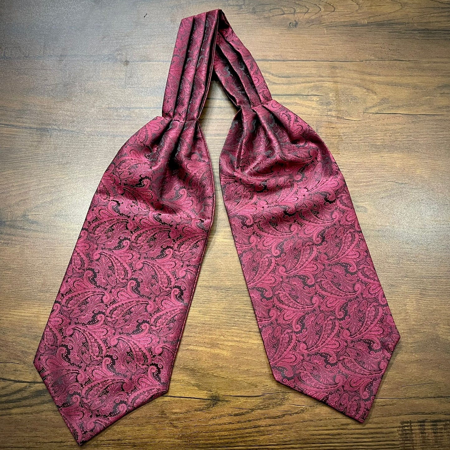 Maroon and black Floral paisley ascot cravat tie silk neck scarf for men in pakistan