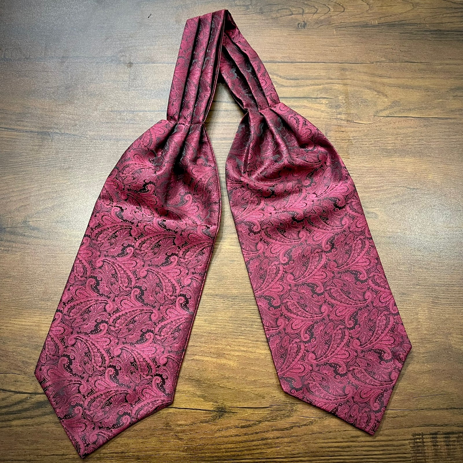 Maroon and black Floral paisley ascot cravat tie silk neck scarf for men in pakistan