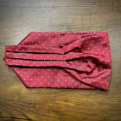 Red Polka Dots ascot cravat tie silk neck scarf for men in pakistan