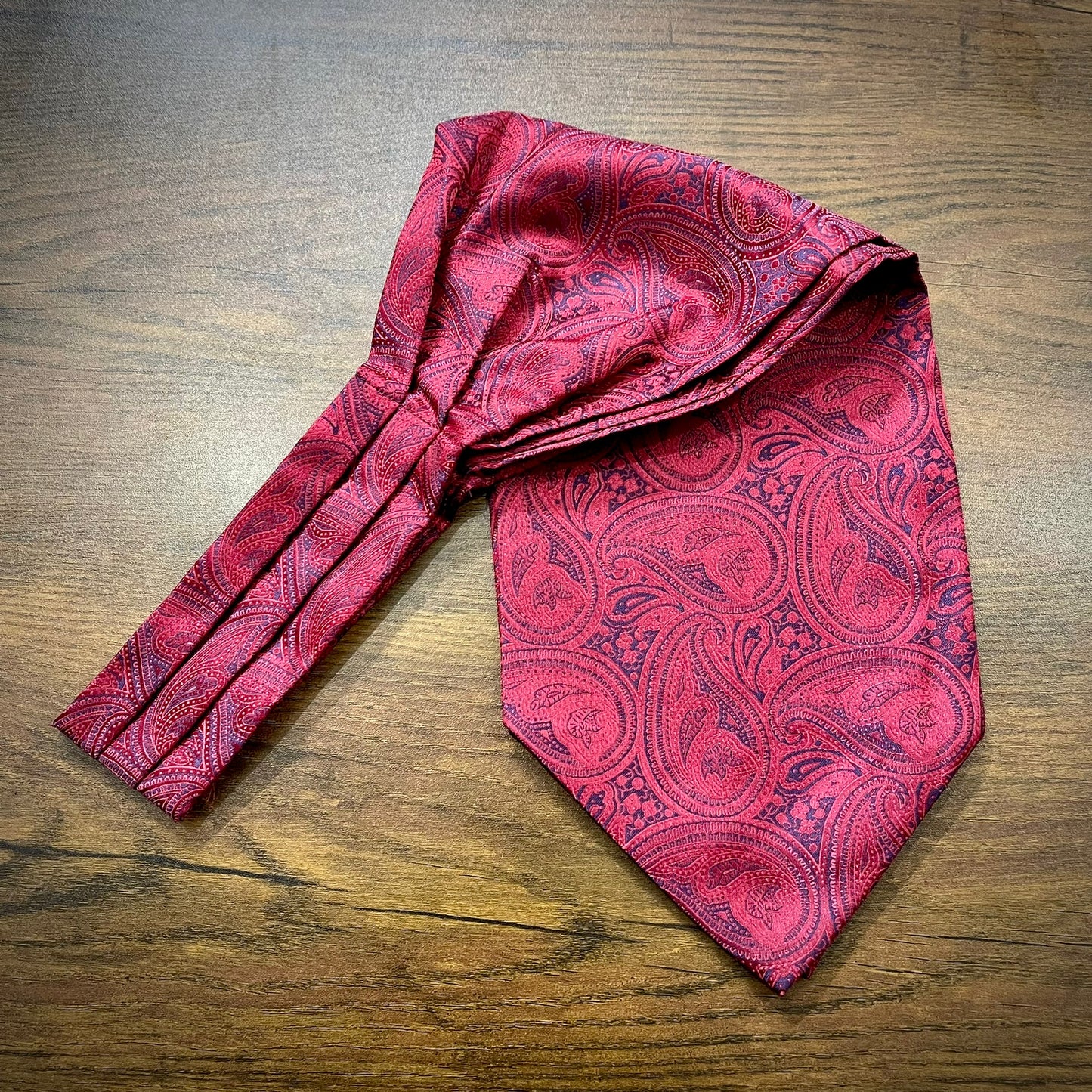 red and blue floral paisley ascot cravat tie silk neck scarf for men in pakistan