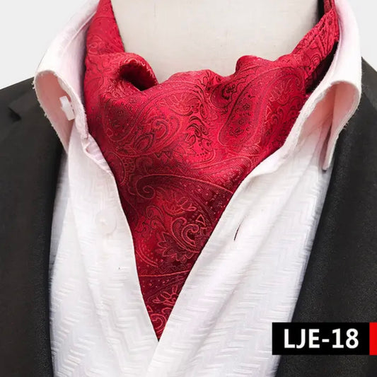 red and blue floral paisley ascot cravat tie silk neck scarf for men in pakistan