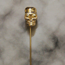 Load image into Gallery viewer, golden skull brooch lapel pin in Pakistan