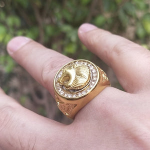 Golden Lion Signet Ring