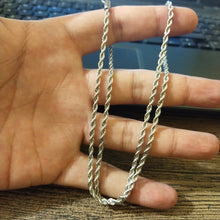 Load image into Gallery viewer, 3mm Silver Twisted Rope Neck Chain