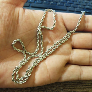 3mm Silver Twisted Rope Neck Chain