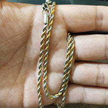 Load image into Gallery viewer, 3mm Golden &amp; Silver Twisted Neck Chain For Men