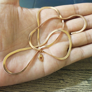 3mm Rose Gold Flat Snake Neck Chain