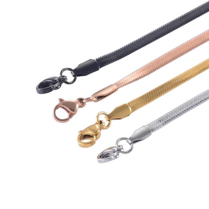 3mm Silver Flat Snake Neck Chain