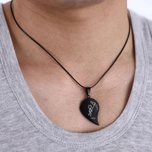 Load image into Gallery viewer, Couple Heart Pendant (Black&amp; Silver)