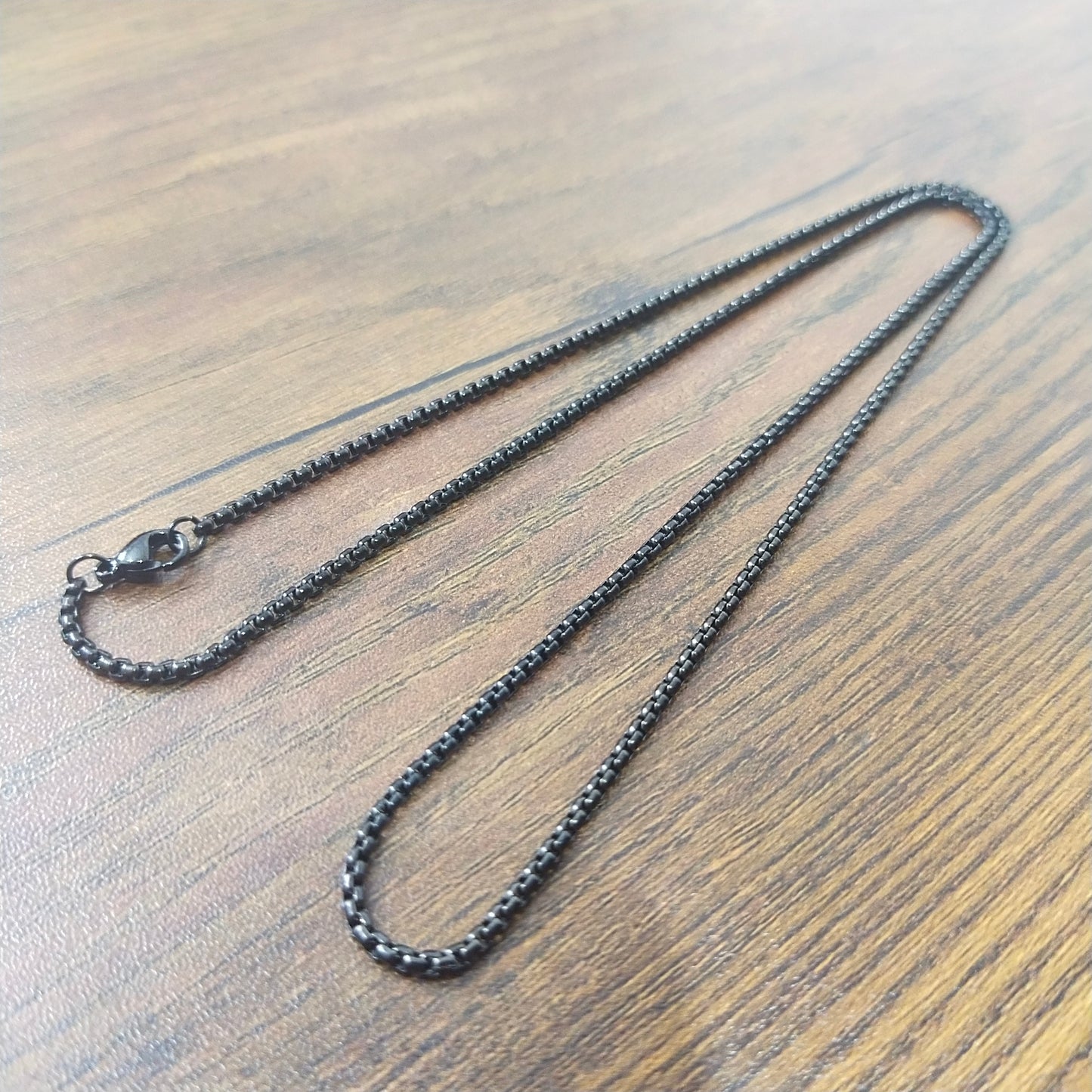 mens thin black neck chain