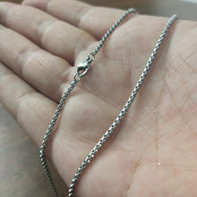 Load image into Gallery viewer, 2mm thin Silver round box chain necklace for men online in Pakistan