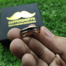 Load image into Gallery viewer, Wood Grain Titanium Ring (Golden)