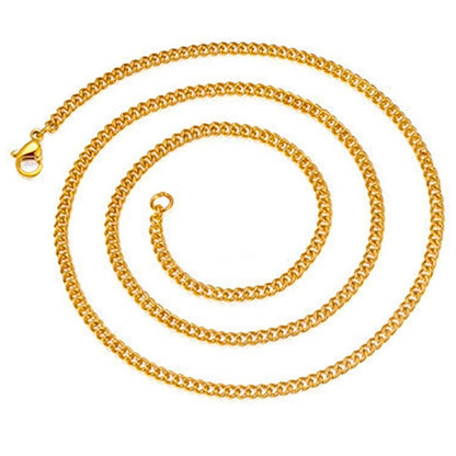 3mm Curb Neck Chain For Men Golden