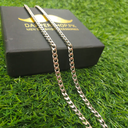 5mm Curb Neck Chain For Men Silver