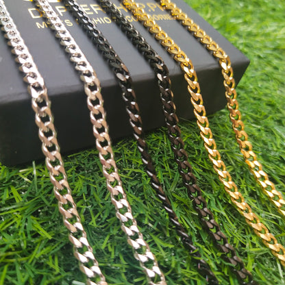 5mm Curb Neck Chain For Men Black
