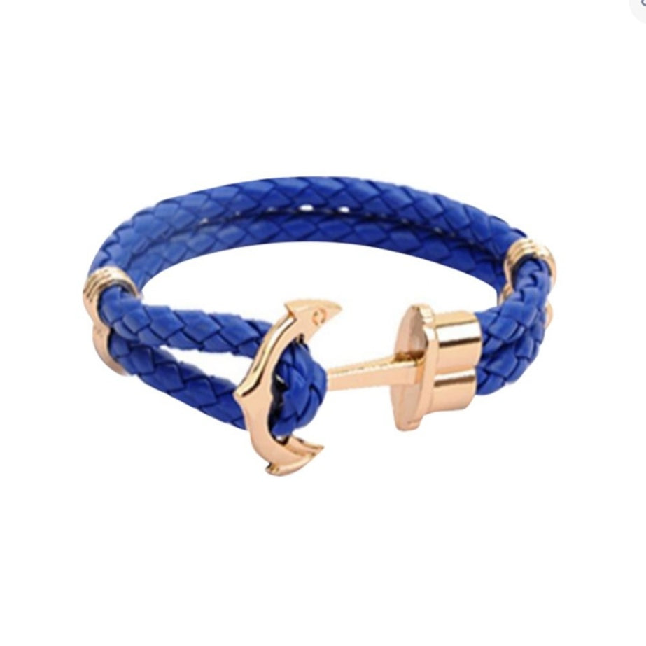 Anchor Woowen Blue Bracelet