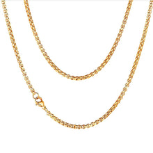 Load image into Gallery viewer, 3mm Golden round box chain necklace for men online in Pakistan