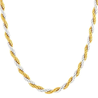 3mm Golden & Silver Twisted Neck Chain For Men