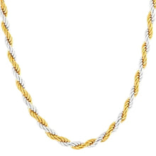 Load image into Gallery viewer, 3mm Golden &amp; Silver Twisted Neck Chain For Men