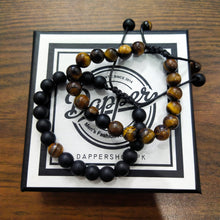 Load image into Gallery viewer, Tiger Eye &amp; Black Agate Energy Stone Rope Bracelets