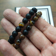 Load image into Gallery viewer, Tiger Eye &amp; Black Agate Energy Stone Rope Bracelets