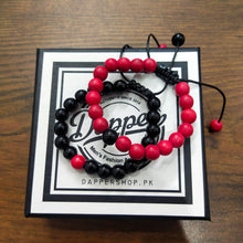 Load image into Gallery viewer, Red &amp; Black Agate Energy Stone Rope Bracelets