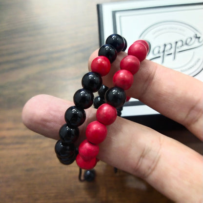 Red & Black Agate Energy Stone Rope Bracelets