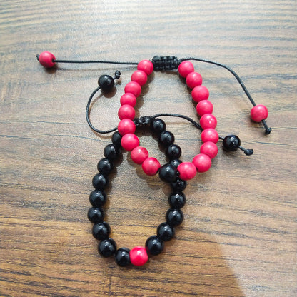 Red & Black Agate Energy Stone Rope Bracelets
