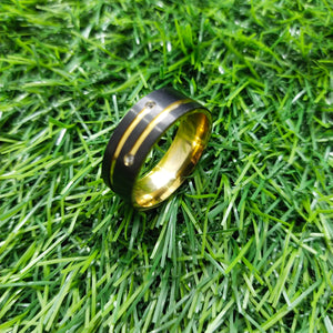 Black Golden Charm Ring For Men