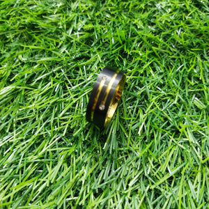 Black Golden Charm Ring For Men